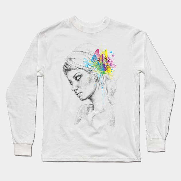 Beautiful Butterflies Long Sleeve T-Shirt by Olechka